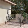 Outsunny Hollywoodschaukel mit A-Rahmen und zusätzlicher Stützstange, 3-Sitzer, Bettfunktion, Hollywoodschaukel, 1 tlg, Hollywoodschaukel, für Garten, Balkon, Schwarz Bild 5
