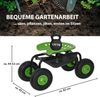 Gartenscooter mit Ablage Stahl 150 kg Sitzhöhe 44-52 cm Sitz 360° drehbar Lufträder in Schwarz-grün Bild 3