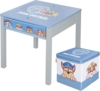 Roba 'Paw Patrol' Kindersitzgruppe, Tisch mit Wendeplatte und Sitzhocker, Holz grau / blau