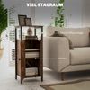 HOMCOM Beistelltisch im industriell Design, mit verstellbar Regal (Couchtisch, 1-St, Kaffeetisch), für Wohnzimmer, Schlafzimmer, 34 x 30 x 80 cm, Rustikales Braun Bild 4