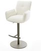 Barstuhl Nela-Flex Bouclé Soft Beige Drehfuß höhenverstellbar Metall Titanfarben Bild 2