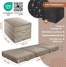 KESSER® Klappmatratze Gästematratze 3-fach Faltmatratze faltbar zum Sitzhocker | Schaumstoff 25kg/m³ extra dick 15cm atmungsaktiv waschbar abnehmbarer Bezug | Matratze inkl. Camping Tragetasche Taupe, 75 x 195 x 15 cm Bild 2