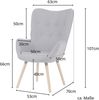 SVITA CLEO Ohrensessel Relaxsessel Fernsehsessel Sessel Lesesessel Grau Bild 5