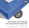 Bettwaesche-mit-Stil Mako-Satin Spannbettlaken hellblau 90x200cm Höhe 5-10cm Bild 3