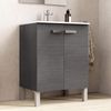 Baikal KIT 280034543 Bad-und Waschbeckenschrank mit Beinen, Zwei Türen, Aschefarben 16, 60 x 82 x 46 cm, Melamin, 16 mm, Aschgrau, 60 X 46 X 82 Bild 4