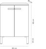 Baikal KIT 280034543 Bad-und Waschbeckenschrank mit Beinen, Zwei Türen, Aschefarben 16, 60 x 82 x 46 cm, Melamin, 16 mm, Aschgrau, 60 X 46 X 82 Bild 3