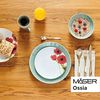 Mäser 931927 Frühstücksset Ossia für 6 Personen, Steinzeug, türkis/rot (1 Set, 18-teilig) Bild 2