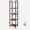 Vasagle Bücherregal mit 5 Ebenen, Spanplatte / Stahl vintagebraun-schwarz, 40 x 30 x 153 cm Bild 3