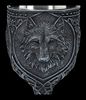 Figuren Shop GmbH Becher Gothic Kelch - Nacht Wolf mit blauen Schmucksteinen - Becher Fantasy, Kunststein (Polyresin), Edelstahl Bild 5