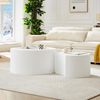 Modern White Nesting Coffee Tables Set - 2 - Piece Round MDF Embossed Board with Matt White Paint, Nordic Style for Living Room, Space - Saving Nesting Design Bild 5