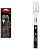 Tramontina Tafelgabel Steak/Pizza - Set 6-teilig, mit FSC Holzgriff (6 Stück), Echtholzgriff, rostfreier Edelstahl, spülmaschinenfest Bild 2