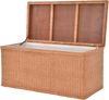 Krines Home Truhe Große Rattantruhe MAX Wäschetruhe mit Deckel Natur Rattan Truhe, Aufbewahrung XXL 115x55x55cm Bild 4