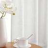 CUCRAF Leinenoptik Voile Vorhänge mit Ösen Gardine für Schlafzimmer Wohnzimmer, Off White,H225 x B140cm 2er Set Bild 4