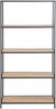 Selsey Krapina - Regal, Bücherregal im Industrial-Style - 5 offene Fächer - 150 cm hoch, Schwarz / Eiche, 77 x 150 x 35, 5903025326467 Bild 4