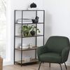 Selsey Krapina - Regal, Bücherregal im Industrial-Style - 5 offene Fächer - 150 cm hoch, Schwarz / Eiche, 77 x 150 x 35, 5903025326467 Bild 3