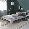 Doppelbett mit Bettkasten 140x200 cm Lattenrost Bett Weiß Holzbett Bettgestell Futonbett Bild 2
