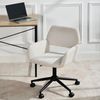 39F FURNITURE DREAM Skandinavischer Bürostuhl aus Stoff, beige, drehbar, höhenverstellbar und 5 Rollen für Kinder, die zu Hause Arbeiten, 56,5 x 57,5 x 75-85 cm Bild 4
