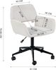 39F FURNITURE DREAM Skandinavischer Bürostuhl aus Stoff, beige, drehbar, höhenverstellbar und 5 Rollen für Kinder, die zu Hause Arbeiten, 56,5 x 57,5 x 75-85 cm Bild 3