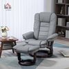 HOMCOM Relaxsessel mit Hocker 360°Drehbarer Fernsehsessel mit Liegefunktion (TV-Sessel, 1-St, Ruhesessel), bis 130 kg belastbar für Wohnzimmer Kunstleder, Grau Bild 2