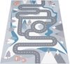 Paco Home Teppich Kinderzimmer Kinderteppich Spielteppich Junge Mädchen Tiere Straßen Muster rutschfest Creme Blau Grau, Grösse:200x290 cm Bild 5