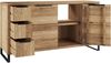Badmöbelset Wildeiche massivum Sydney 2-teilig 138x134x45 cm Waschtisch mit Spiegel Holz braun Badezimmermöbel-Landhausstil Bild 4