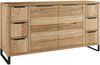 Badmöbelset Wildeiche massivum Sydney 2-teilig 138x134x45 cm Waschtisch mit Spiegel Holz braun Badezimmermöbel-Landhausstil Bild 3