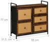 Kommode mit 5 Schubladen in Rattan-Optik Bild 3