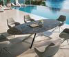Outdoortisch Edge Oval 280x130 cm Keramik Emperador Extra Lucidato Dunkelbraun Kreuzgestell Rechteck Edelstahl Bild 2