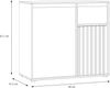 Forte ELISTON Kommode 90, moderne Kommode mit Lamellendesign, 2-türig, 1 Schublade, Wohn-/Schlafzimmer, Mauvella Eiche Holzdekor|Kashmir Beige, 89 cm breit x 81,7 cm hoch x 41,5 cm tief Bild 2