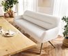 Esszimmerbank Taya-Flex 200 cm Bouclé Creme-Weiß Kreuzgestell kantig Effektfinish Titan Taschenfederkern Bild 2