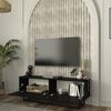 TV-Lowboard Nolven kurzes Gestell 135x32x47 cm Schwarz [en. casa] Bild 2