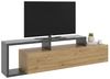 Dmora - TV-Ständer Maiella, niedriges Sideboard für Wohnzimmer, Sideboard für Wohnzimmer für Fernseher, 165 x 40 x 47 cm, Eiche Nodes und Anthrazit Bild 2