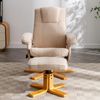 SVITA Charles Relaxsessel Hocker Sessel Beige Fernsehsessel Drehsessel Polyester Holz Bild 5