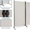 COSTWAY Raumteiler mit verstellbaren Untersetzern, beige, 260x183 cm Bild 3