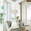 Mirabeau Tischleuchte Tischlampe Fenis creme/grün Bild 5