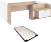 Vente-unique - MIVONA Bett Holz, Platte BeigeWeiß - B 203 cm x H 75,2 cm x L 136 cm Bild 1