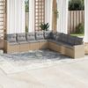 vidaXL 9-tlg. Garten-Sofagarnitur mit Kissen Beige Poly Rattan 3219079 Bild 2