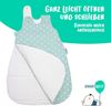 Babyschlafsack HONEY | mitwachsend & atmungsaktiv | ganzjahres Baby-Schlafsack | pflegeleichtes Polyesterflies | vier verstellbaren Größen (Sterne celadon-grün, 74/80) Bild 3
