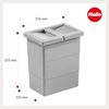 Hailo Einbaumülleimer Hailo Inneneimer 1102439 hellgrau 7 L 226 x 156 x 255 mm mit Deckel Bild 3