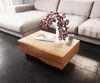 Couchtisch New Live-Edge 80x60 cm Akazie Natur 2 Schubladen Fuß schwebend Metall Schwarz Bild 2