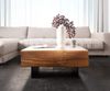 Couchtisch New Live-Edge 80x60 cm Akazie Natur 2 Schubladen Fuß schwebend Metall Schwarz Bild 3