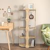Stylish Oak Bookshelf, 57.6 cm W x 137.5 cm H x 27 cm D | 100% Melamine Coated Particle Board, 8 mm Thick | Perfect for Modern Home & Office Decor Bild 2