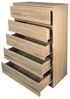 HTI-Living Kommode Kommode mit 5 grifflosen Schubladen Sonoma (Stück, 1 St, 1 Kommode), Anrichte Sideboard Schrank Bild 2