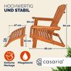 Casaria® Sonnenliege Holz Wetterfest Klappbar 160kg Belastbarkeit Fußstütze Armlehnen Garten Balkon Terrasse Holzstuhl Liege Ergonomisch Adirondack Bild 2