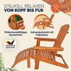 Casaria® Sonnenliege Holz Wetterfest Klappbar 160kg Belastbarkeit Fußstütze Armlehnen Garten Balkon Terrasse Holzstuhl Liege Ergonomisch Adirondack Bild 3