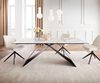 Esstisch Edge 200x100 Keramik Calacatta Luxe Weiß-Gold-Grau V-Gestell Flachstahl Schwarz Bild 2