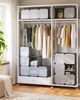 Songmics Regalsystem, Schuhregal, Set aus 16 Würfeln, Kleiderschrank aus Kunststoff, mit Türen, Steckregal, Aufbewahrung von Kleidung, Schuhen und Büchern, einfache Montage, grau LPC443G01 Bild 4