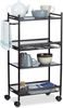 Relaxdays Rollregal schmal mit 4 Ablagen Bild 4