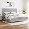 vidaXL Boxspringbett mit Matratze Hellgrau 200x200 cm Stoff, Härtegrad: H2 [3141881] Bild 2