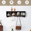 COSTWAY Wandschrank H?ngeregal Wandmontierter mit 4 Aufbewahrungseinheiten & 5 Doppelhaken für Bad Wohnzimmer Küche Braun Bild 4
